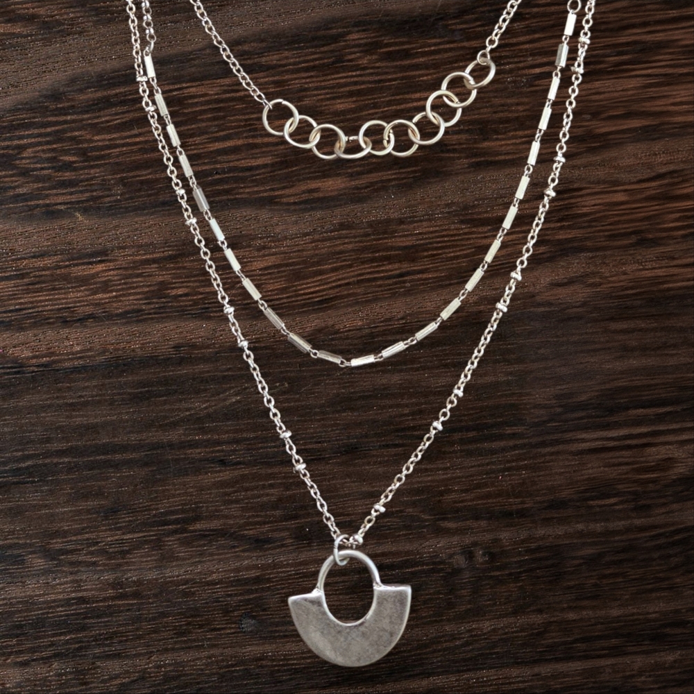 a.n.a Silver-Tone Layered Pendant Necklace